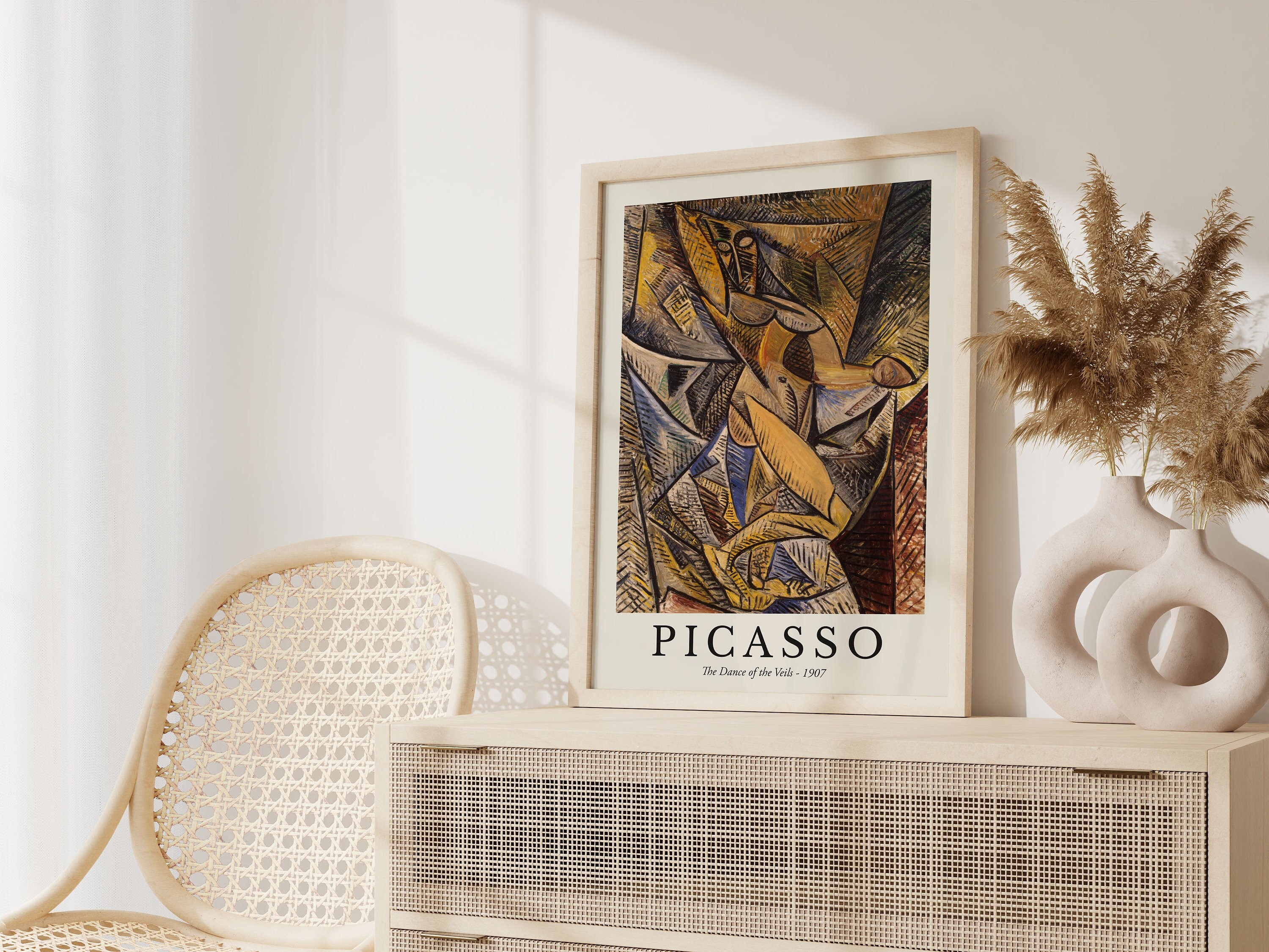 Pablo Picasso Print, Neutral Beige Poster, Living Room Wall Art