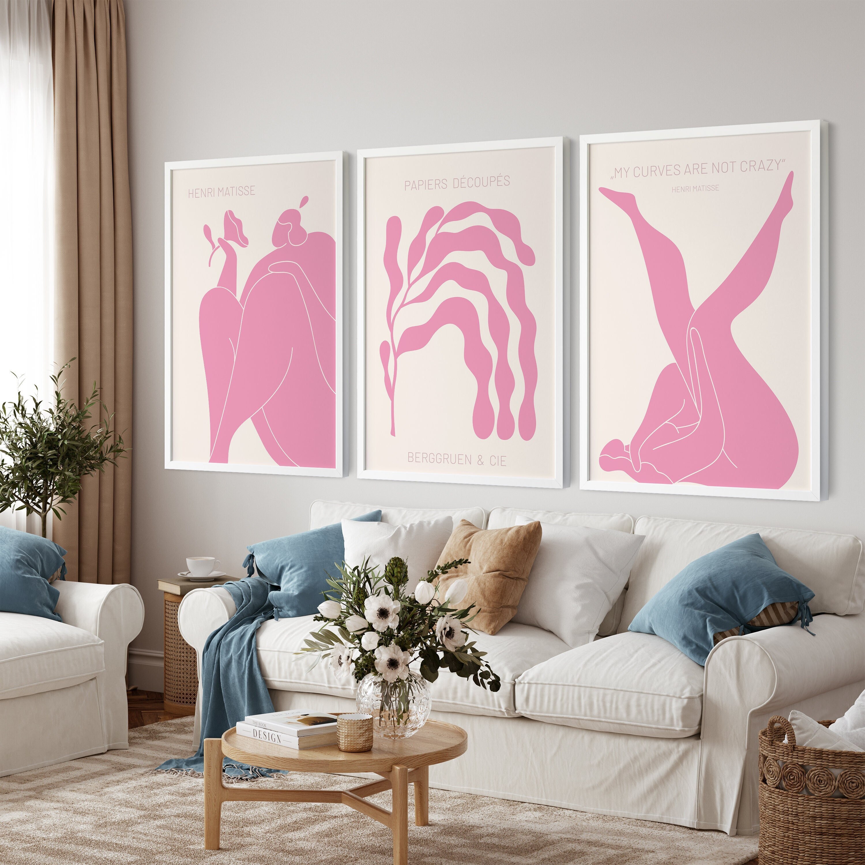Pink Henri Matisse Print Set of 3, Henri Matisse Poster, Bedroom Wall Art,  Preppy Room Decor, Living Room Wall Art, Dorm Decor, Gift for Her - Etsy, image size:3000x3000