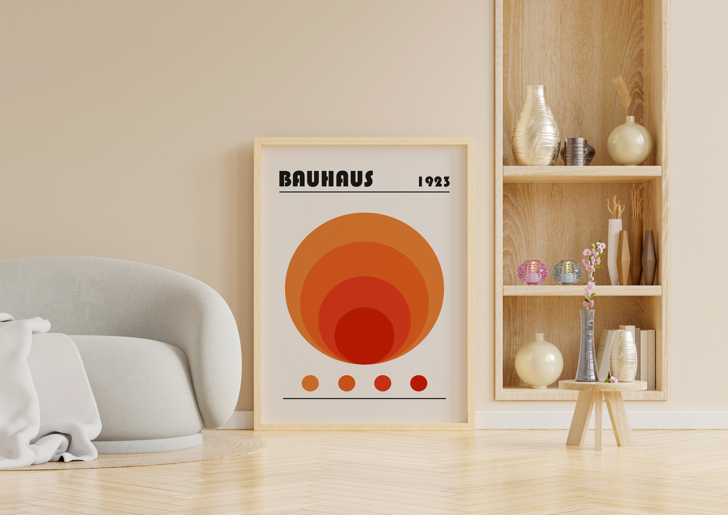 Orange Bauhaus Exhibition Poster, Shapes Print, Geometric Poster ...