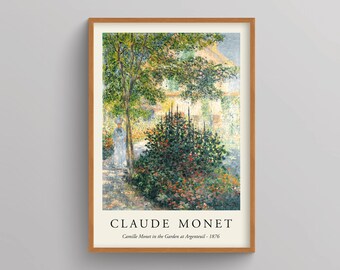 Claude Monet Poster, Garden at Giverny, Monet Print, Expressionist Art, Vintage French Home Decor, Floral Wall Art, Floral Decor