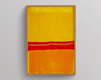 Orange Mark Rothko Poster, Mark Rothko Wall art PrintS, Abstract Painting, Modern Print, Large wall art, Dorm decor, Exhibition Poster