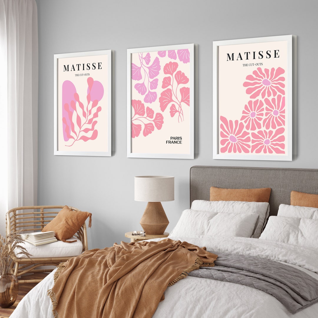 Pink Henri Matisse Set of 3, Gallery Wall Set, Pink Hallway Wall Art ...