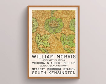 William Morris Kennet Orange Print, Kew Gardens Print, London Print, William Morris Poster, Vintage Wall Art, Floral Art, Vintage Poster