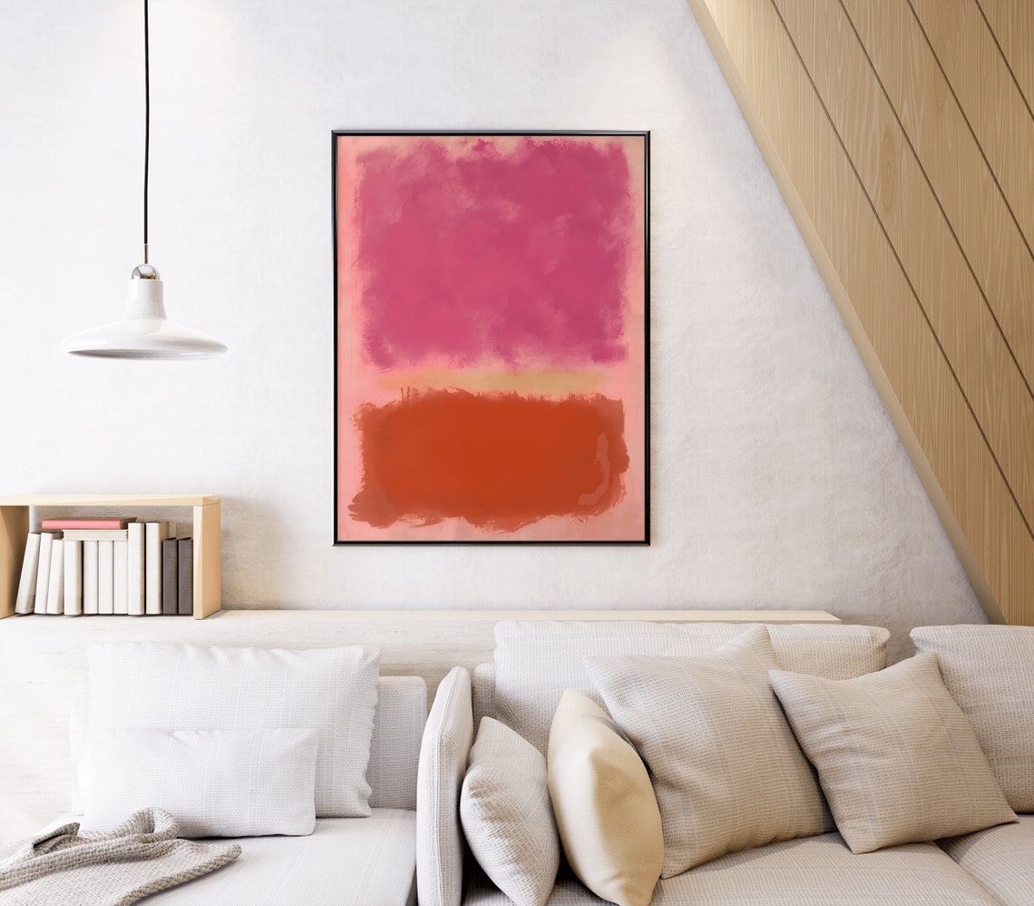 Mark Rothko Pastels Mark Rothko Print, Pastel Pink Abstract Geometric Wall Art, Rothko ...