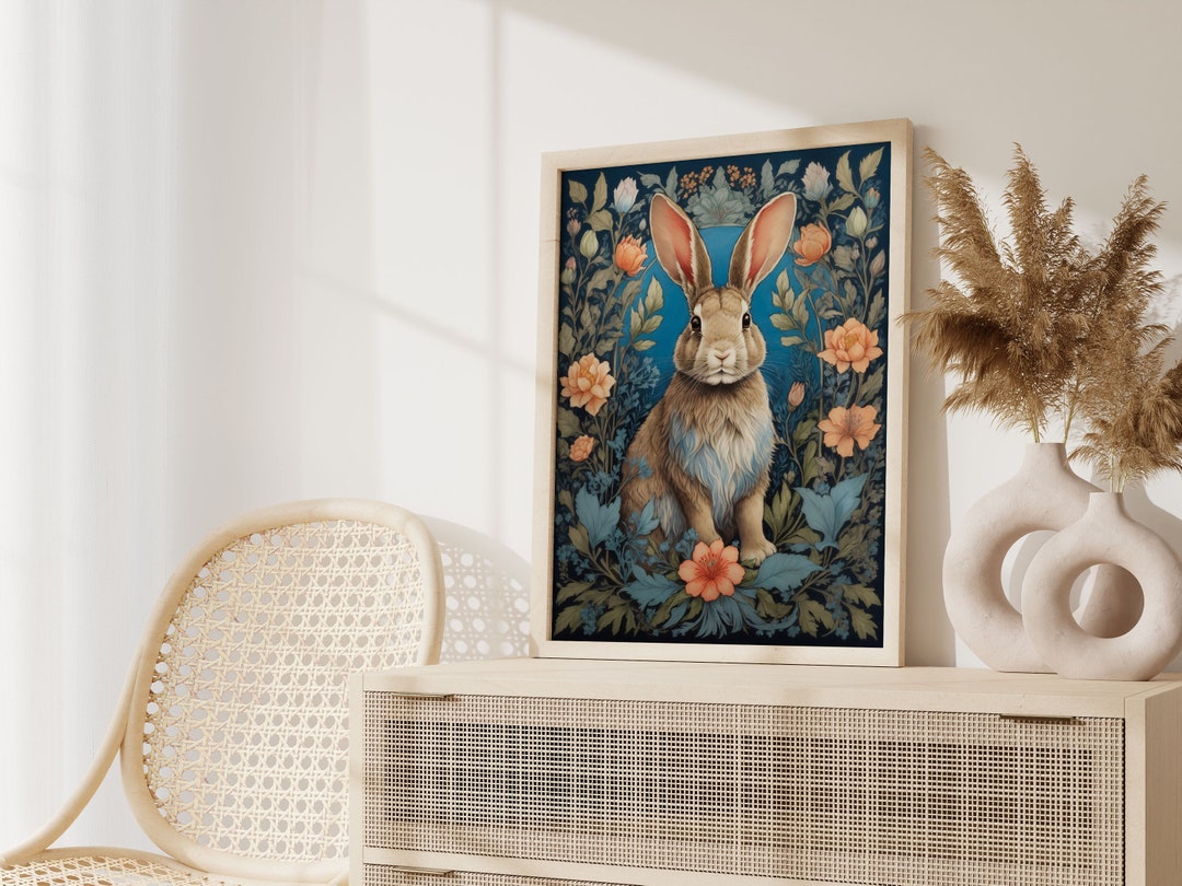 William Morris Bunny Print, William Morris Exhibition Print, William ...