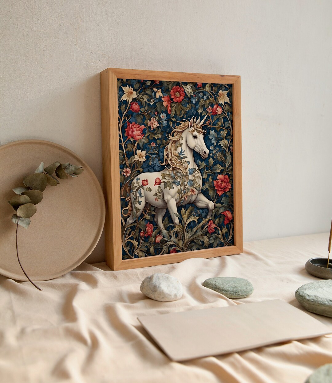 William Morris Inspired Unicorn Print, William Morris Exhibition Poster ...