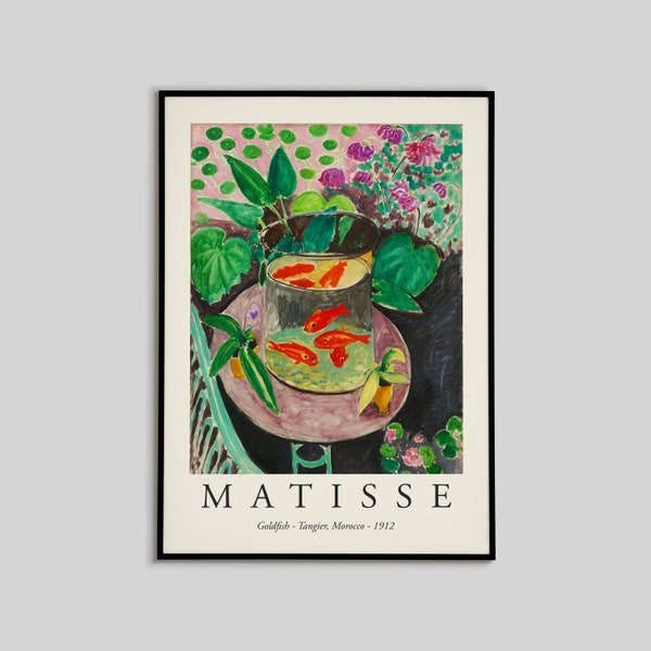 Henri Matisse Goldfish Tanger, Colorful Art Print, Matisse vintage Poster, Japanese Garden, Mid Century Modern, Wall art, Dorm wall decor