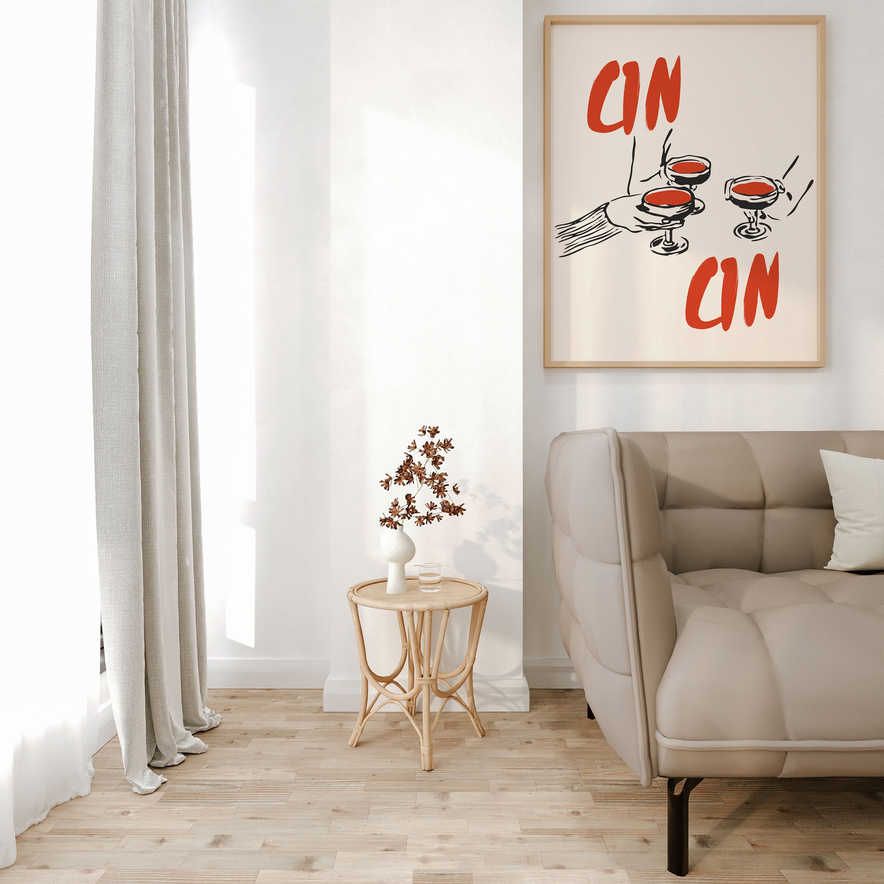 Cin Cin Art Print, Cheers Definition Print, Typography Quote, Bedroom