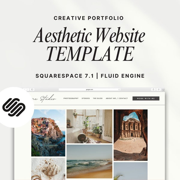 Squarespace Website Template for photographers & creatives | Elegant and aesthetic portfolio | Squarespace 7.1