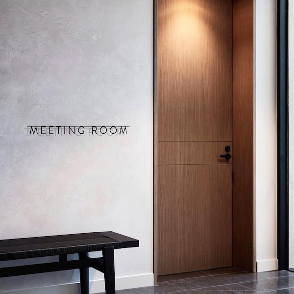 Letrero de puerta personalizado, letrero de metal para oficina, señalización de pared para habitaciones, placa decorativa, letrero para sala de reuniones, señalización personalizada para puertas de oficina, MetalByElisabeth
