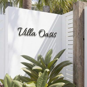 Gepersonaliseerde villanaambord, aangepast modern metalen huisnaambord, unieke aangepaste metalen familienaam, adresborden, metalen huisbord afbeelding 1