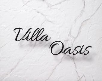 Personalized Oasis Sign Metal Wall Art, Tropical Home Decor,  Outdoor Patio Decor, Pool & Patio Sign, Housewarming, Family Name Sign Modern
