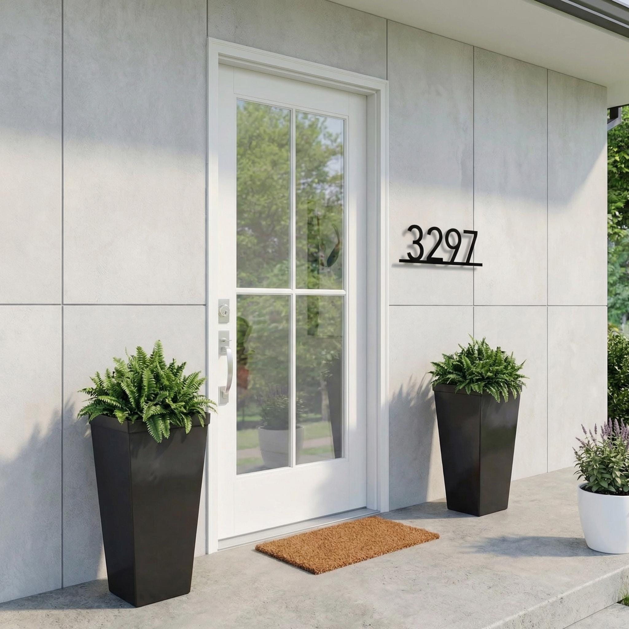 Metal Address Number Sign | Modern Deco House Number Sign | Modern ...