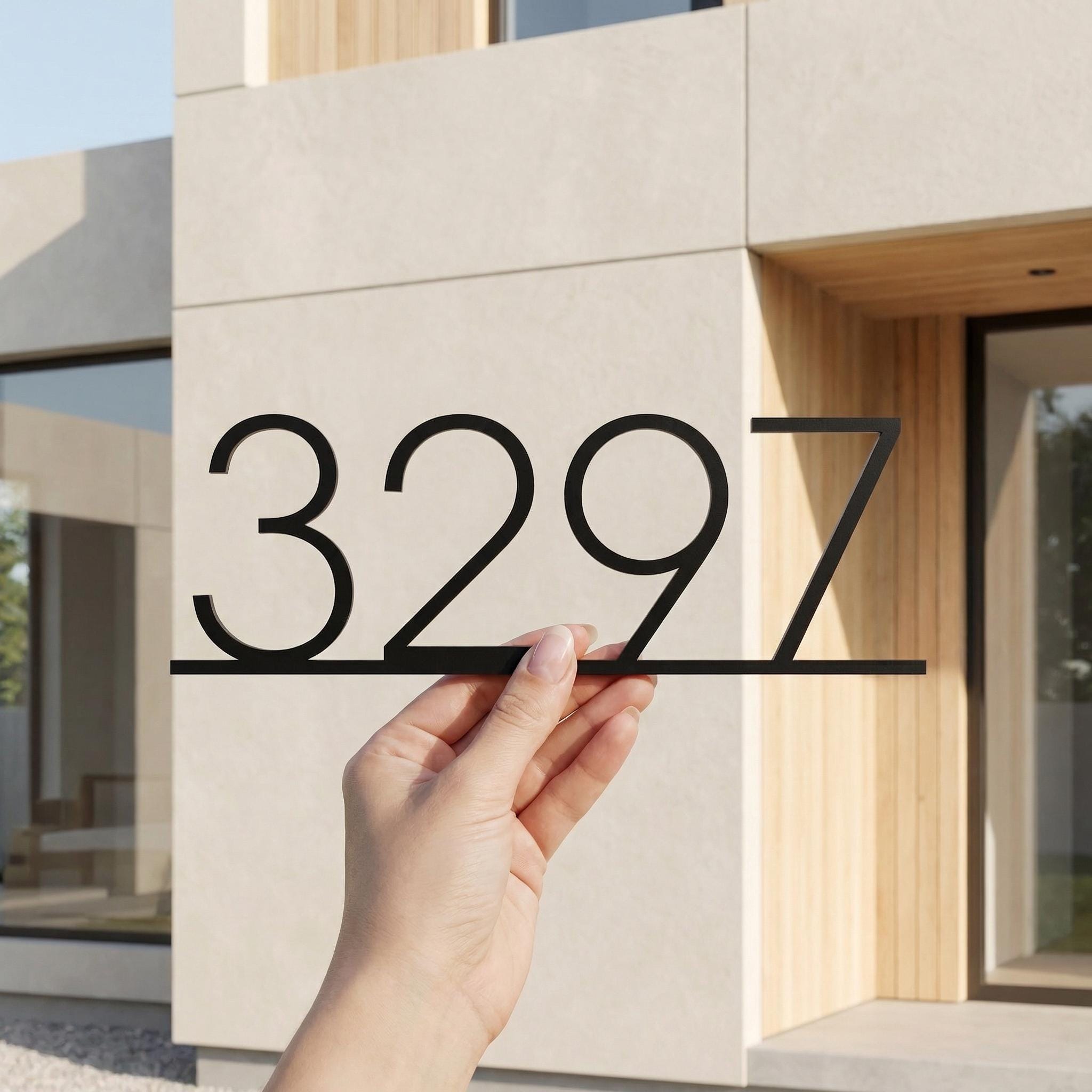 Metal Address Number Sign | Modern Deco House Number Sign | Modern ...