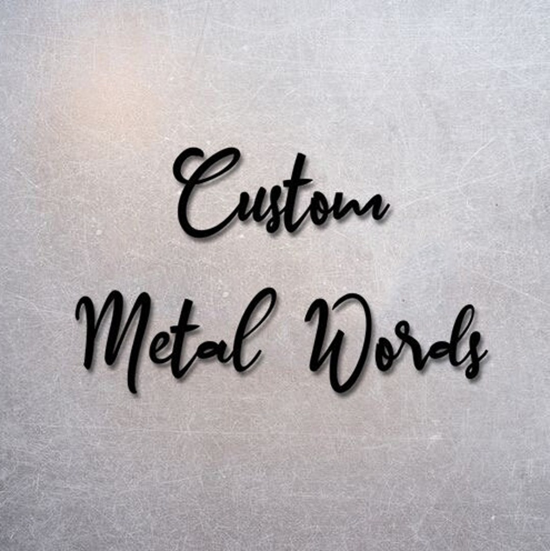 Custom Metal Letters Your Custom Text Custom Name Script Metal Sign ...