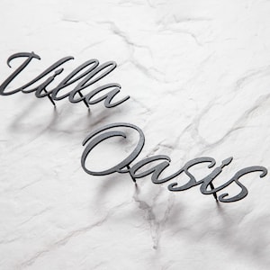 Letras metálicas personalizadas, letreros para casas, letreros de calle metálicos personalizados, placas para casas de exterior, letreros para casas de exterior, letreros con nombre de diseño