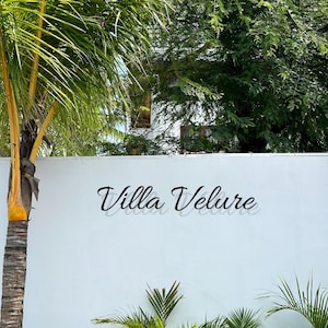 Letrero de metal con dirección, letrero de metal personalizado con el nombre de la villa, letrero de entrada de casa personalizado, apellido de metal personalizado, regalo de aniversario, señalización para exteriores