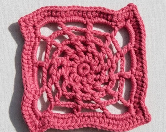 Patrón de crochet gótico de abuela con cuadrados de telaraña, patrón en PDF con estampado gótico de Halloween afgano de telaraña