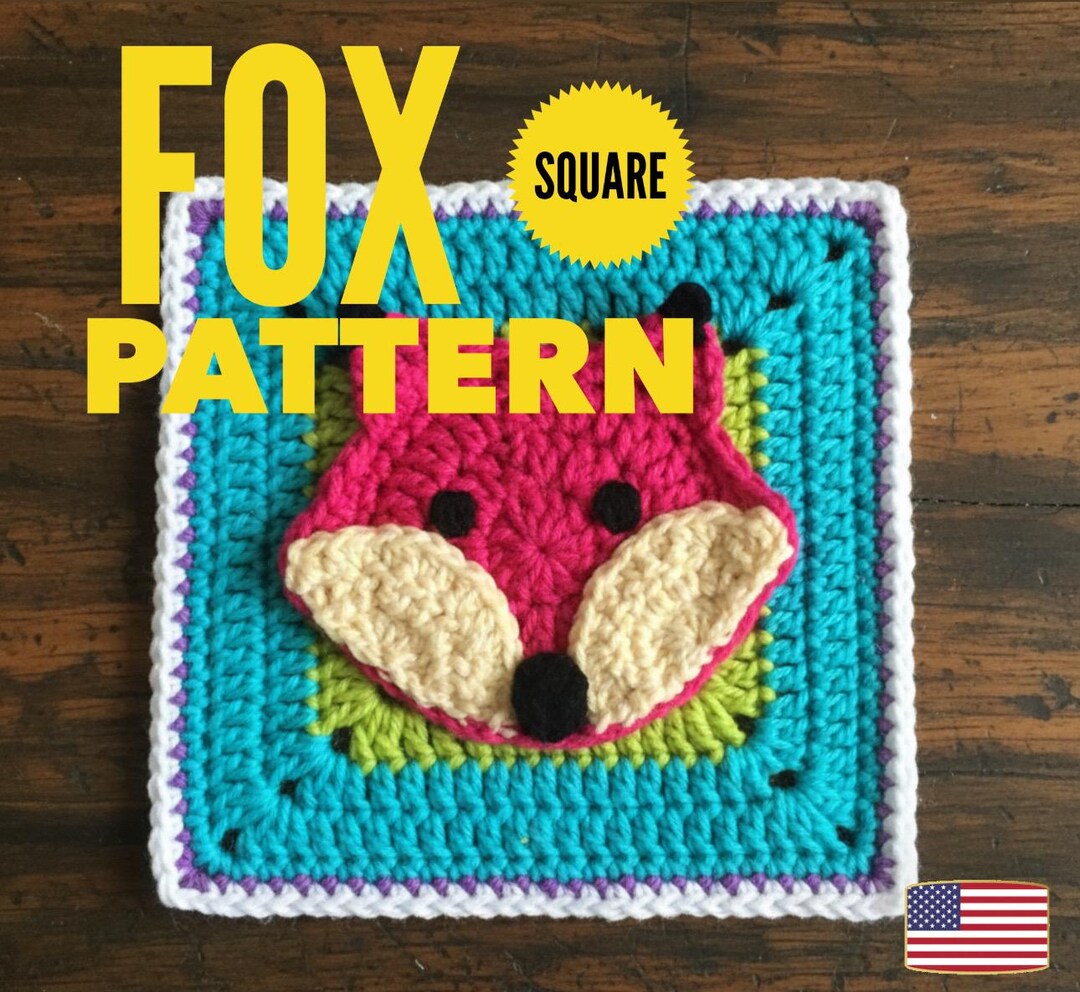 Granny Square Fox Crochet Pattern: Fox Crochet 3D Pattern, Square Fox ...