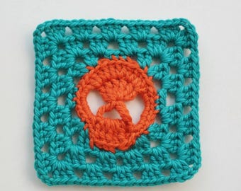 Patrón de crochet gótico para manta (cuadrado de abuela espeluznante con calavera) (Tutorial en PDF)