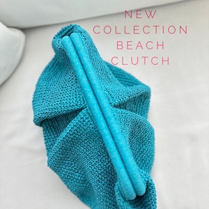 Turquase Raffia Bag, Beach Crochet Straw Bags, Blue Straw Clutch, Party Raffia Clutch, Summer Clutch Bag, Straw Bag Clutch, Crochet Bag
