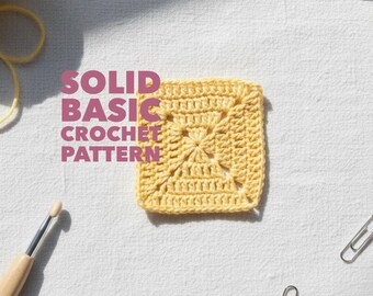 Einfache solide Häkelanleitung für Anfänger, Oma Motiv Grundmuster für Decke-Kissen-tasche (Digital Pdf)