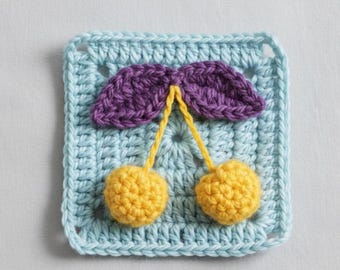 Patrón de ganchillo con diseño de frutas y motivos frutales para cárdigans (PDF)