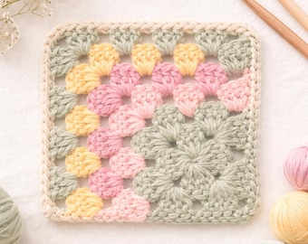 Patrón digital en PDF para tejer a crochet la abuela cuadrada