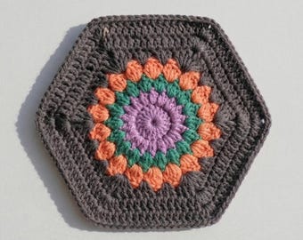 Starburst Granny Crochet, Hexagon Motif For Bag, Large Motif Pdf Crochet Pattern