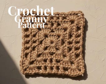 Patrón de cuadros de abuela boho, PDF digital instantáneo, motivo de crochet DIY para diseño hecho a mano