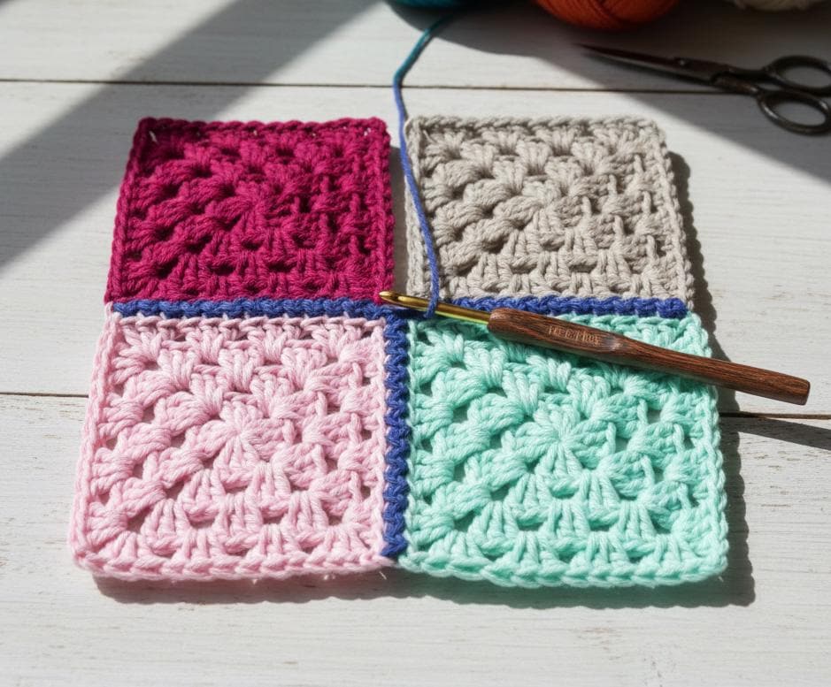 Overhead Join Patterns Assemble Granny Squares Crochet Ways, Motif Join Pattern, Pattern for ...