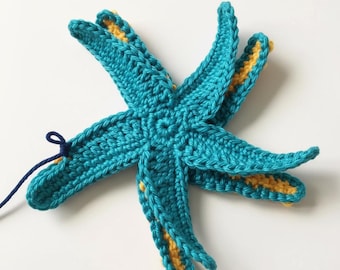 Patrón de crochet de estrella de mar: Juguete amigurumi de estrella de mar (Descarga digital en PDF)