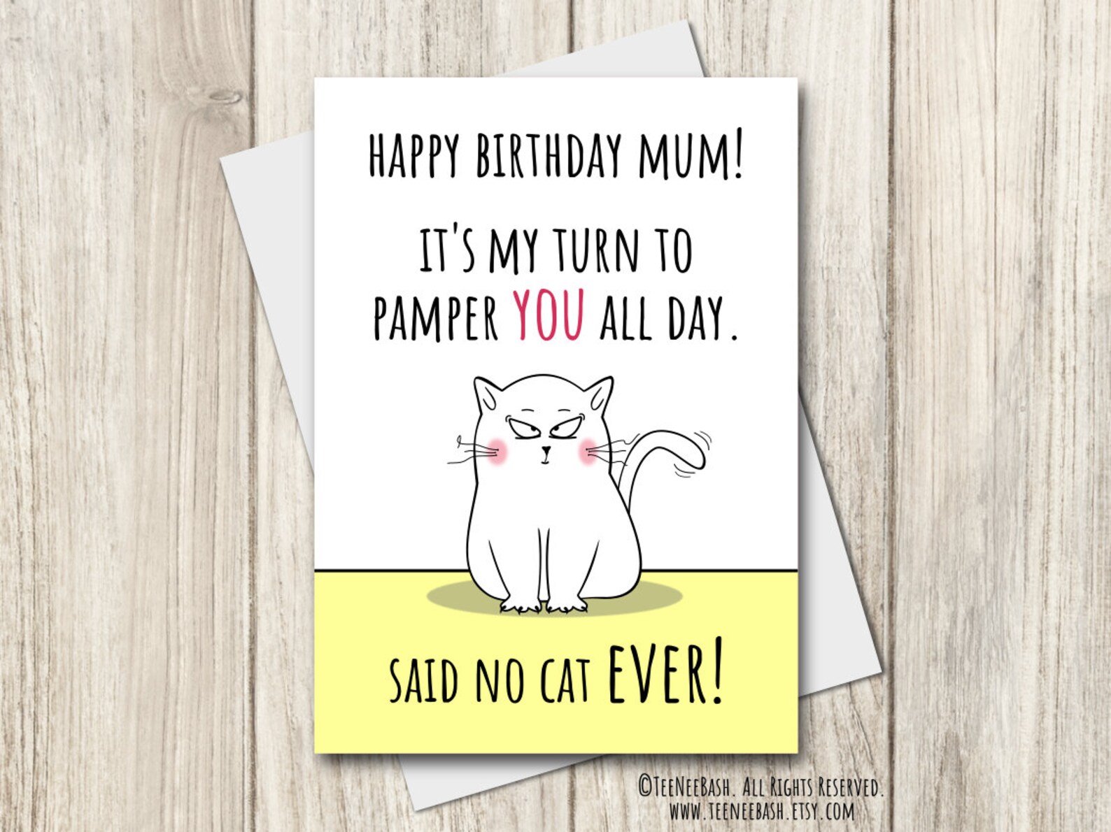 Printable Funny Birthday Card for Mum From the Cat Happy Birthday Cat ...