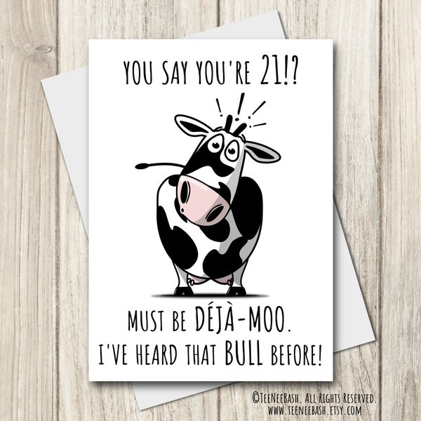 Printable Cow Birthday Card - Etsy