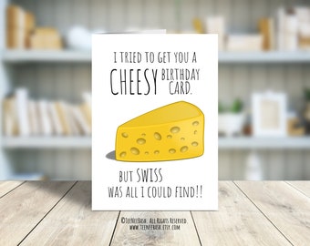 Tarjeta de cumpleaños divertida y cursi: felicitación con juego de palabras para imprimir (descarga digital en PDF)