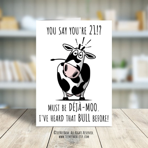 Printable Cow Birthday Card - Etsy