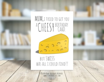 Tarjeta de cumpleaños divertida y cursi para mamá: Tarjeta imprimible con juego de palabras (PDF)