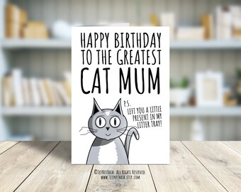 Happy Birthday From the Cat Funny Cat Print at Home Leaving Card ...