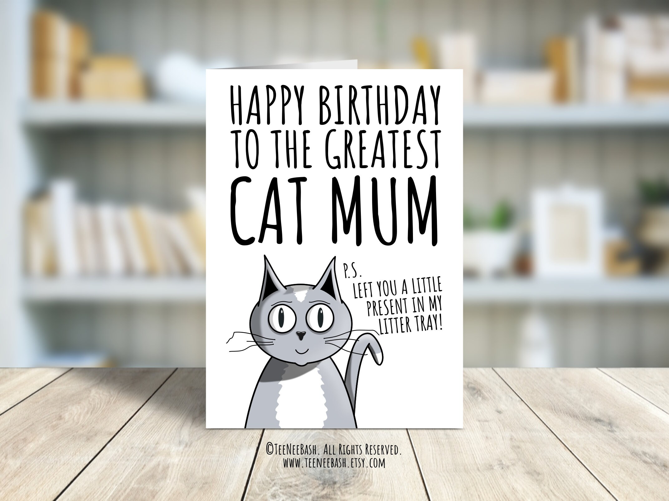 Funny Cat Birthday Card for Mum (digital Download) - Etsy