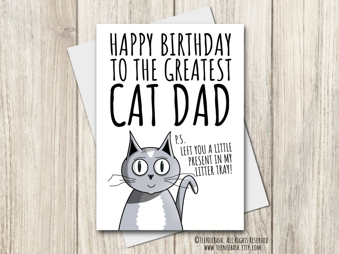 Printable Birthday Card 5x7 From the Cat - Etsy Australia