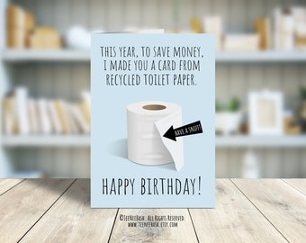 Tarjeta de cumpleaños divertida con diseño de papel higiénico: humor descarado (descarga digital)