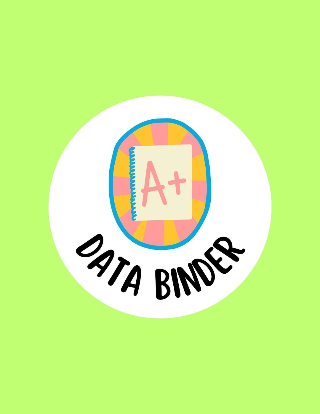 Teacher Data Binder Cover Document Simple Style Coloring Etsy