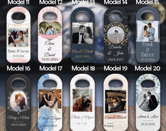 Custom photo magnet bottle opener, wedding gift for guests, unique keepsake, Save the Date Wedding Favors for Guests in Bulk, Save The Date