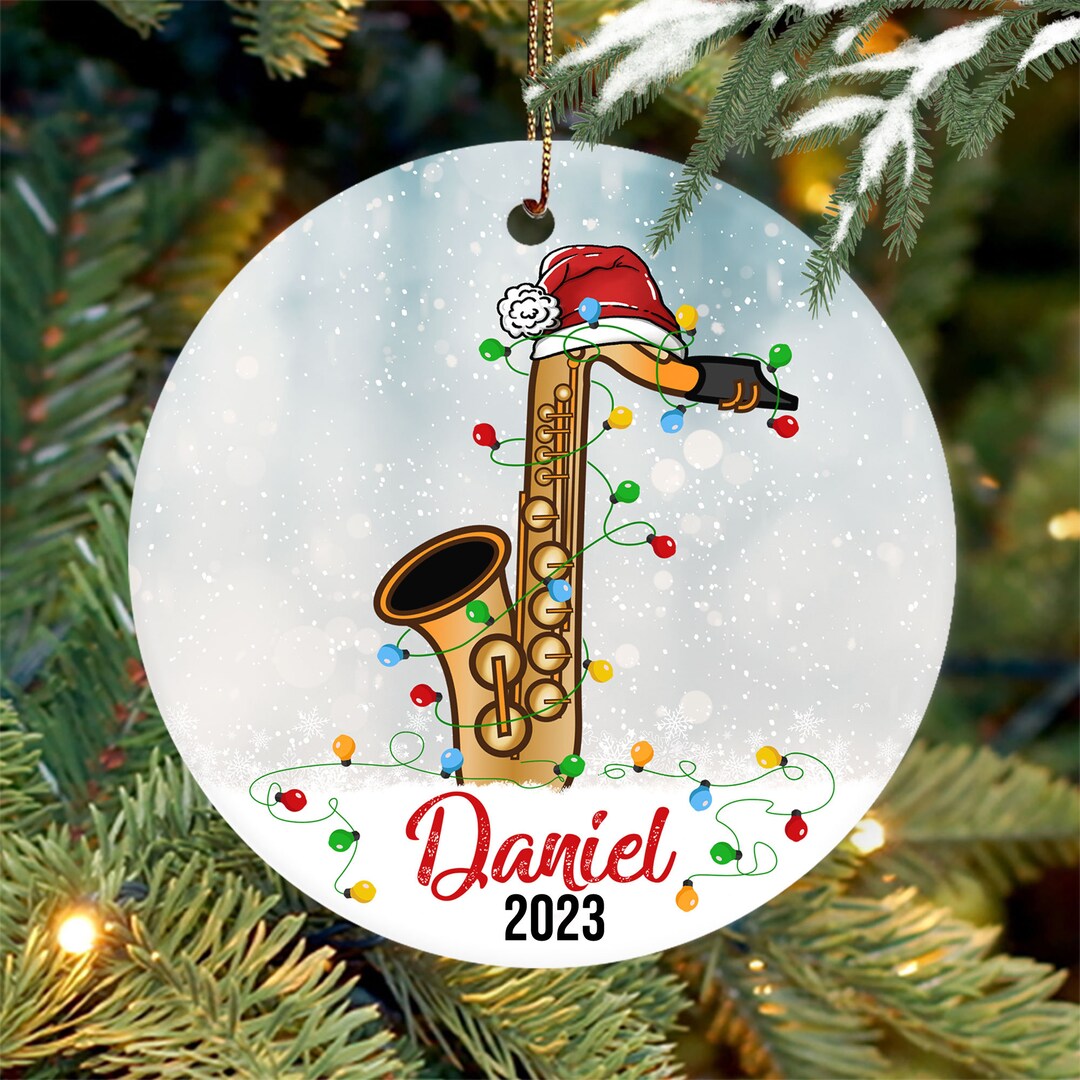Personalized Saxophone Instrument Player Christmas Ornament Etsy