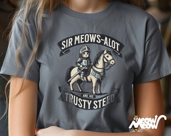 Sir Meows-alot T-shirt: Funny Medieval Cat Knight Tee