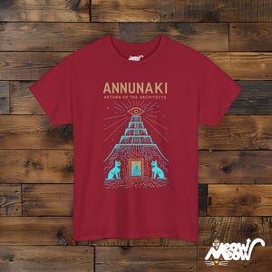 Anunnaki T-Shirt: Ancient Aliens, Sumerian Gods Graphic Tee Cardinal Red