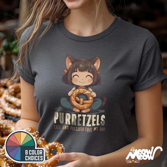 Purretzels Cat T-Shirt, Funny Foodie Unisex Tee