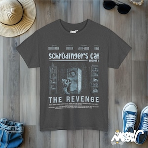 Schrödinger's Cat Revenge T-Shirt: Funny Physics Science Tee Dark Heather