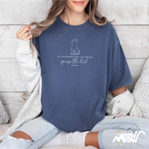 Comfort Colors Religious Cat Shirt | Praise the Lord Jesus Shirt Tee | Bible Verse Faith T-Shirt image 2