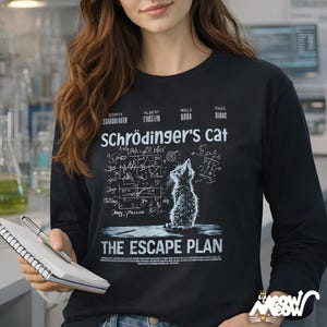 Schrödinger's Cat T-Shirt: Funny Physics Science Long Sleeve Unisex Tee image 1